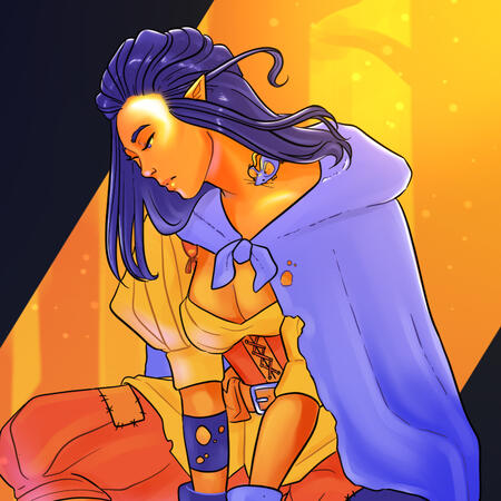 A bedraggled orphan gazes longingly down into a pool of water.